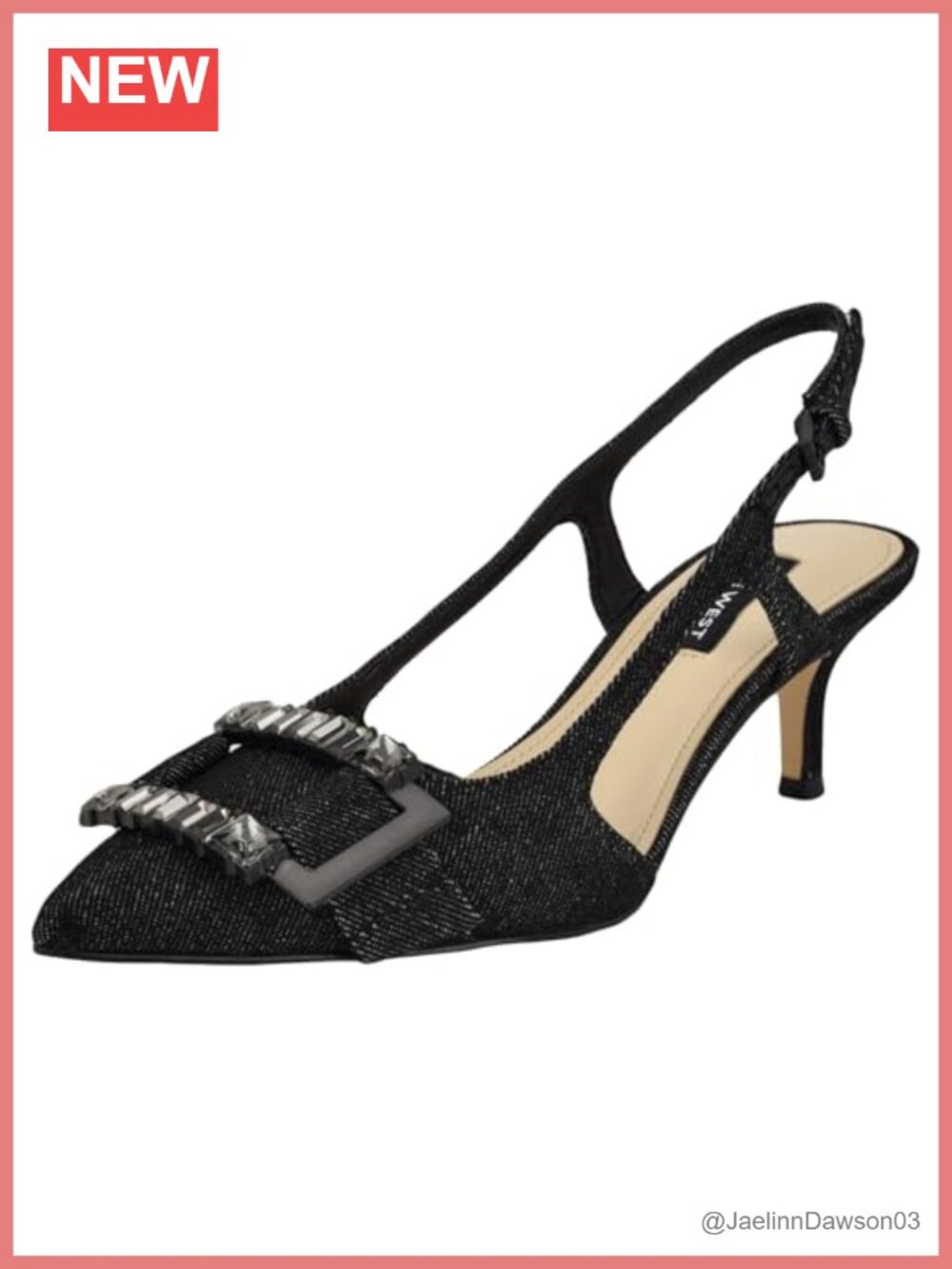 Nine West Neeri Denim Pumps Pointed Toe Stiletto Heels Slingback